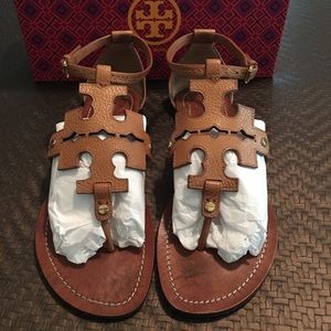 Tory Burch Phoebe Flat Thong Sandals in Royal Tan